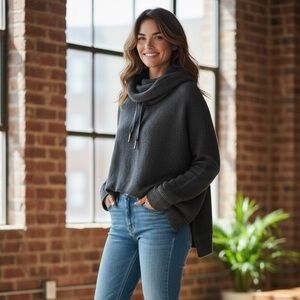 Banana Republic Charcoal Cowl Neck Sweater